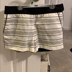 Ann Taylor LOFT black and cream striped shorts